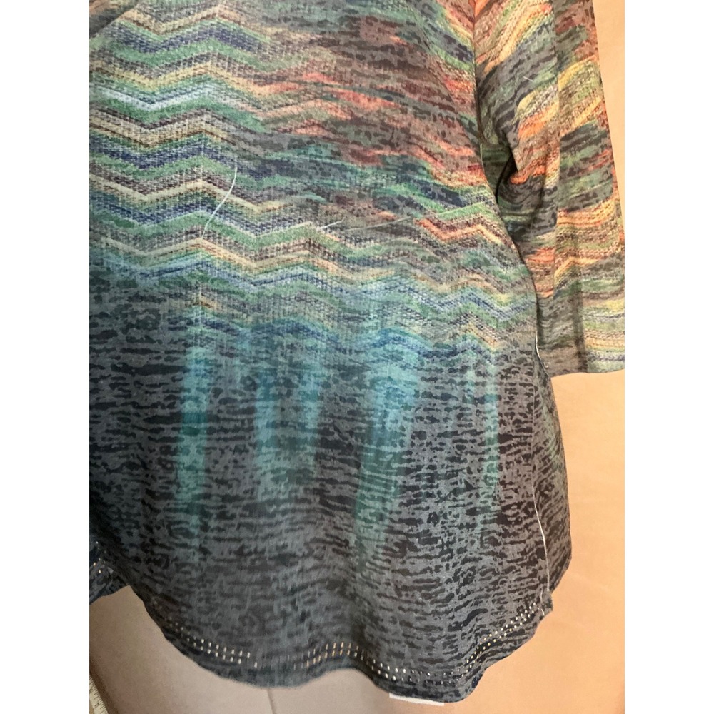Live and Let Live Tunic Woman 2X Multi-Color Excellent Asymmetrical Rhinestone - Picture 5 of 13